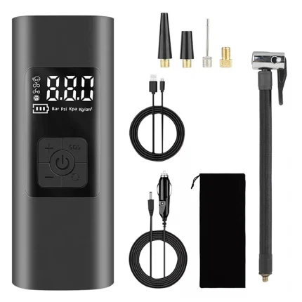 Avtomobil Velosipedi Motosiklet Topu üçün 12V Simsiz Avtomobil Nasos LED Təkər Pompası Portativ Hava Kompressoru USB Şarj cihazı