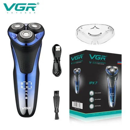 VGR Elektrikli Təraş Maşını Professional Kişi Təraş Maşını Simsiz Suya Davamlı Ülgüc Yenidən Doldurulan Üzqirxan